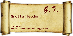 Grotte Teodor névjegykártya